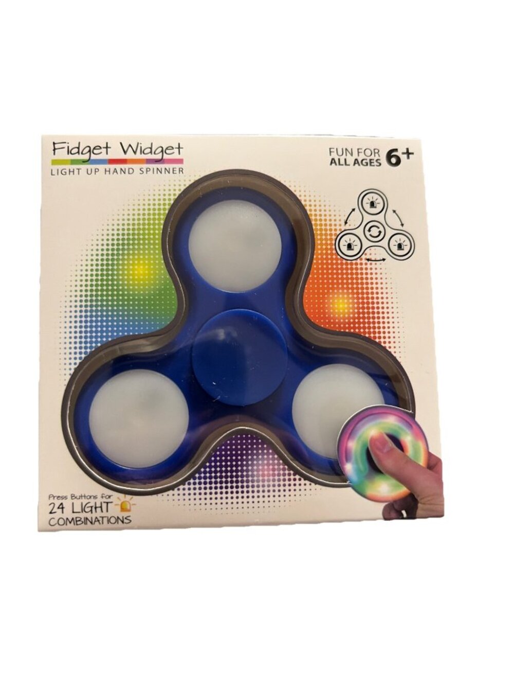 Fidget Widget Light-Up Hand Spinner - 24 Light Combinations - Stress Relief Toy